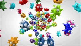 colorful cartoon virus particles floating in air - Powered by Shutterstock - Get 15% off with code: PIKWIZARD15