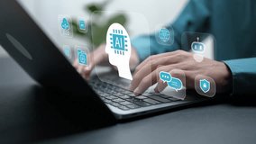 Futuristic AI virtual assistant for customer service, AI-powered process automation management, workflows, and automation technology. - Powered by Shutterstock - Get 15% off with code: PIKWIZARD15