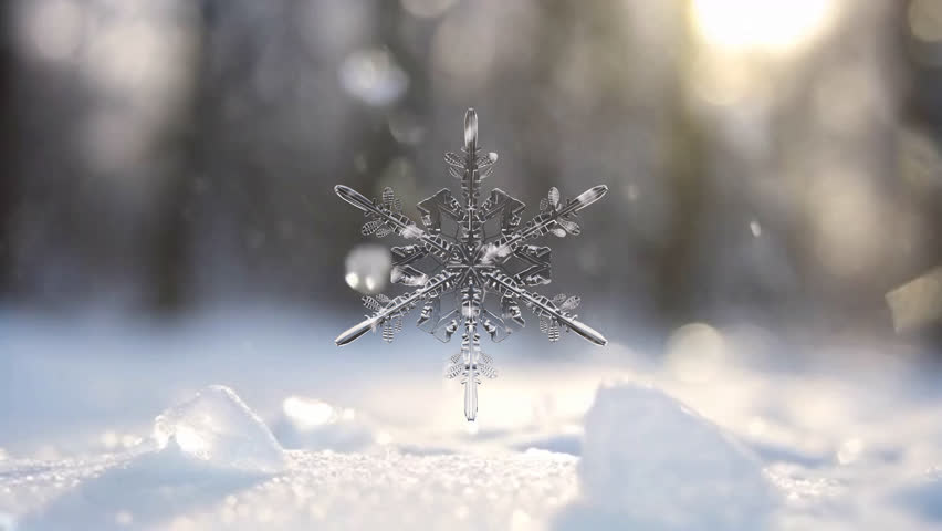Three-dimensional snowflake ice crystal with transparent channels