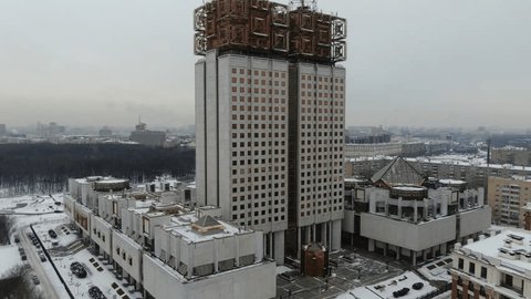 Drone Lowering near Russian Academy Sciences Building