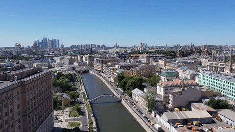 Aerial Forward Flight above Moscow River
