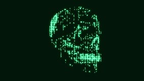digital scanning skull head animated binary code structures - Powered by Shutterstock - Get 15% off with code: PIKWIZARD15