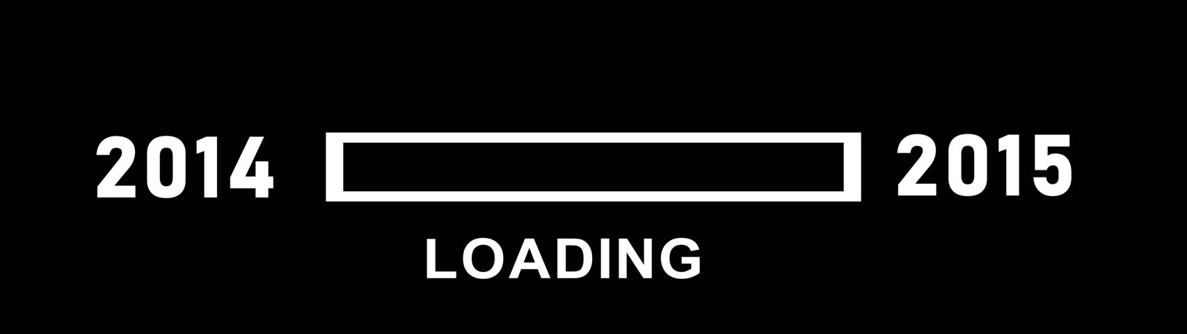 Loading bar from 2014 to 2015 new year transfer animation. Almost reaching New Year ,LOADING...text, alongside a success loading business progress and achieving goals investment, finance, innovation.