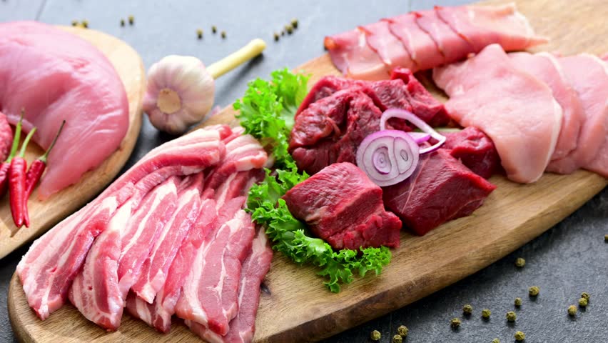 A variety of meat products.