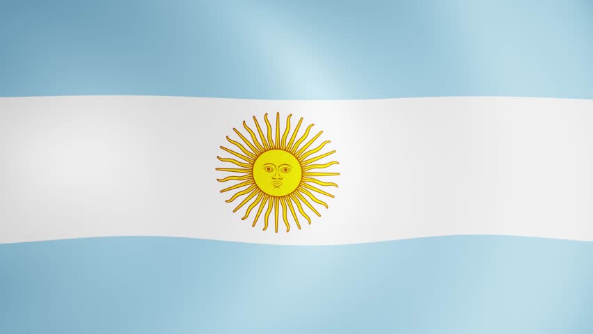 4K Loop Argentina Waving Flag Animation	
