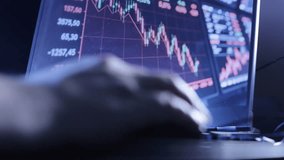 Close-Up of Falling Stock Market Graph with Hand Using Computer Mouse in Foreground - Powered by Shutterstock - Get 15% off with code: PIKWIZARD15