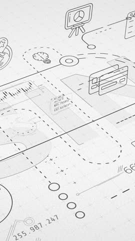 Inscription business in infographic diagram in 3D space.