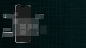 Mobile device interface displaying an e commerce dashboard with shopping cart metrics and business analytics charts. - Powered by Shutterstock - Get 15% off with code: PIKWIZARD15