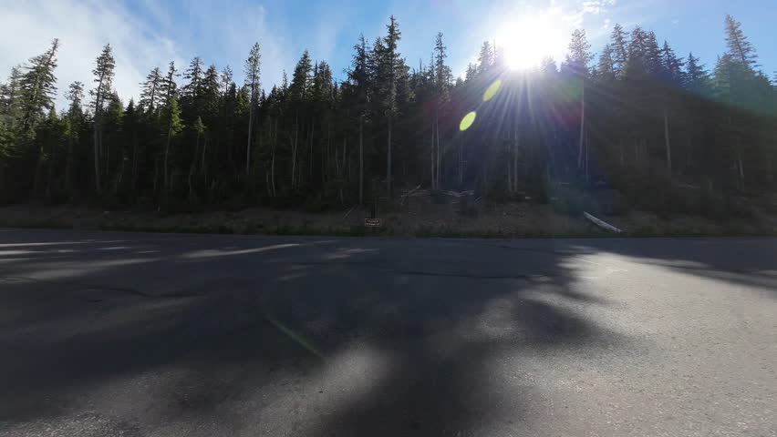 Crater Lake National Park Mazama Village to East Entrance 01 Front View Driving Plates Oregon USA Ultra Wide
