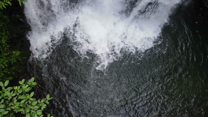 Aerial Drone Footage of Beautiful Waterfall in Lush Forest