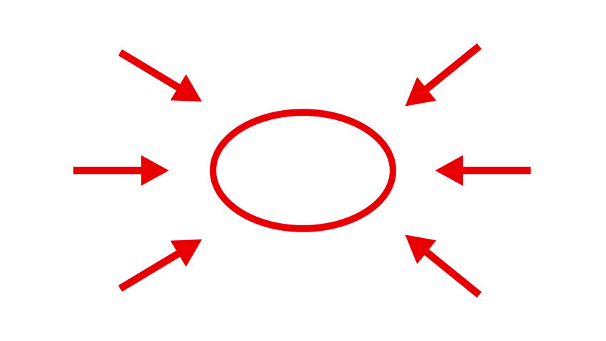 4k animation Red circle spotted with arrow on transparent background