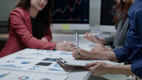 Collaborative team meeting analyzing financial data modern office business presentation professional environment close-up view teamwork insights - Powered by Shutterstock - Get 15% off with code: PIKWIZARD15