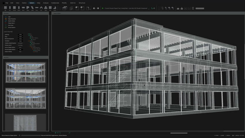 Mock-up Engineering Architectural Design Software. CAD Building Model with Overlay Graphics Animate Hvac, Duct, andMep Routes, Showcasing Advanced Bim Virtual Construction Planning