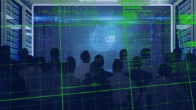 Animation of data processing over businesspeople and globe in screen. global business, digital interface and technology concept digitally generated video. - Powered by Shutterstock - Get 15% off with code: PIKWIZARD15