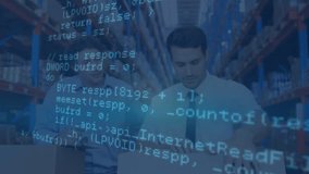 Animation of data processing over diverse male warehouse workers. business, technology and delivery services concept digitally generated video. - Powered by Shutterstock - Get 15% off with code: PIKWIZARD15