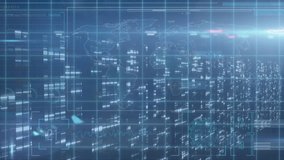 Animation of lights and data processing on blue background. data processing and technology concept digitally generated video. - Powered by Shutterstock - Get 15% off with code: PIKWIZARD15