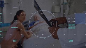 Animation of network of connections and scope scanning over male doctor with x ray scan. Global connections, networks and data processing concept digitally generated video. - Powered by Shutterstock - Get 15% off with code: PIKWIZARD15