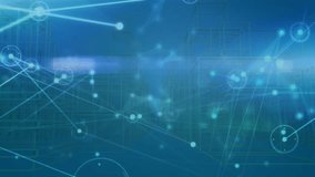 Animation of network of connections with spots over 3d cityscape. Global networks, connections, computing and data processing concept digitally generated video. - Powered by Shutterstock - Get 15% off with code: PIKWIZARD15