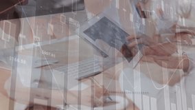 Animation statistics and financial data processing over caucasian businessman using tablet. Global business, finance and data processing concept digitally generated video. - Powered by Shutterstock - Get 15% off with code: PIKWIZARD15