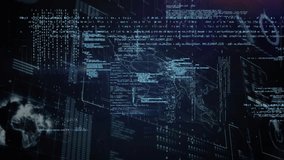 Animation of programming language over globe, connected dots and clock on abstract background. Digitally generated, hologram, globalization, coding, machine learning, communication, technology. - Powered by Shutterstock - Get 15% off with code: PIKWIZARD15