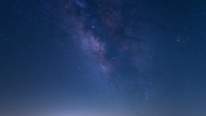 Star Trails of Milky Way Galaxy at 35mm in Southeast Sky Above Sierra Nevada Mountains Astrophotography Time Lapse in California USA