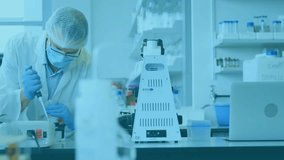 Lab scientists starting pipetting into vials while data charts rising and reviewing results. Research, innovation, analytics, technology, precision, collaboration, scientific - Powered by Shutterstock - Get 15% off with code: PIKWIZARD15