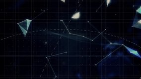 Grid activating nodes linking and pulsing lights forming rotating globe visualizing network. Futuristic, digital, abstract, sci-fi, cosmology, technology, innovation - Powered by Shutterstock - Get 15% off with code: PIKWIZARD15