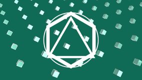 Animation of triangle and 3d shapes over blue background. science and data processing concept digitally generated video. - Powered by Shutterstock - Get 15% off with code: PIKWIZARD15