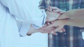 Animation of data processing and clock over diverse business people teaming up. global business and digital interface concept digitally generated video. - Powered by Shutterstock - Get 15% off with code: PIKWIZARD15