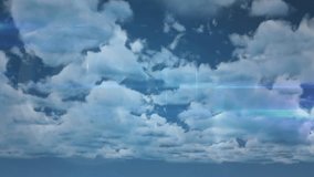 Animation of network of connections over clouds. global network, connections, data and technology concept digitally generated video. - Powered by Shutterstock - Get 15% off with code: PIKWIZARD15