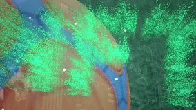 Nft text banner and interface with data processing over close up of a football. Cryptocurrency and computer interface technology concept - Powered by Shutterstock - Get 15% off with code: PIKWIZARD15