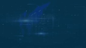 Animation of clock moving over data processing. Global business and digital interface concept digitally generated video. - Powered by Shutterstock - Get 15% off with code: PIKWIZARD15