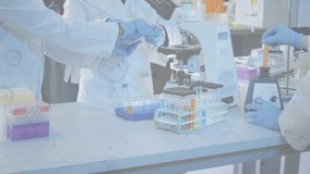 Animation of statistics and financial data processing over business people in meeting. Global business digital interface and technology concept digitally generated video. - Powered by Shutterstock - Get 15% off with code: PIKWIZARD15