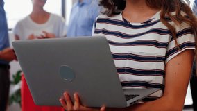 Animation of shapes over diverse business people. Global business, finances and digital interface concept digitally generated video. - Powered by Shutterstock - Get 15% off with code: PIKWIZARD15