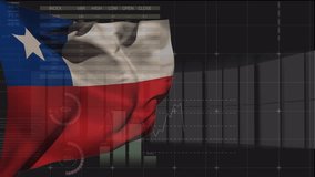 Animation of flag of chile over data processing. ukraine crisis and international politics concept digitally generated video. - Powered by Shutterstock - Get 15% off with code: PIKWIZARD15