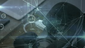 Animation of network of connections and diverse data over caucasian businessman. Global business digital interface technology and networking concept digitally generated video. - Powered by Shutterstock - Get 15% off with code: PIKWIZARD15