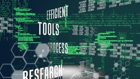 Animation of chemical formula and digital brain over texts and data processing on black background. Global technology, computing and digital interface concept digitally generated video. - Powered by Shutterstock - Get 15% off with code: PIKWIZARD15