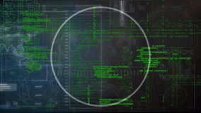 Animation of neon ticking clock against interface with data processing against black background. Computer interface and business technology concept - Powered by Shutterstock - Get 15% off with code: PIKWIZARD15