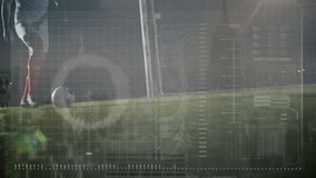 Animation of data processing over legs of caucasian male soccer player on stadium. global sports, network connections and technology concept digitally generated video. - Powered by Shutterstock - Get 15% off with code: PIKWIZARD15