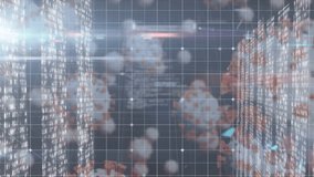 Animation of data processing and world map over virus cells. global covid 19 pandemic, science and technology concept digitally generated video. - Powered by Shutterstock - Get 15% off with code: PIKWIZARD15
