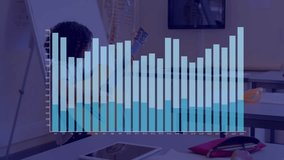 Statistical data processing over african american boy playing guitar in the class at school. School and education technology concept - Powered by Shutterstock - Get 15% off with code: PIKWIZARD15