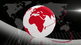 Animation of blue shapes over globe and world map on black background. Global network, data processing and technology concept digitally generated video. - Powered by Shutterstock - Get 15% off with code: PIKWIZARD15