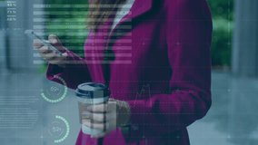 Animation of data processing over schoolchildren looking at digital dna strand and exercising. Global communication business digital interface technology and networking concept digitally generated - Powered by Shutterstock - Get 15% off with code: PIKWIZARD15