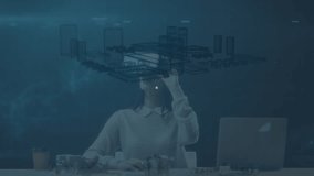 Animation of numbers, connections and digital key over caucasian man in vr headset. Data processing, digital safety and virtual reality concept digitally generated video. - Powered by Shutterstock - Get 15% off with code: PIKWIZARD15