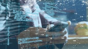 Animation of connections and data processing over caucasian businesswoman using smartphone. Global technology, business, finance and data processing concept digitally generated video. - Powered by Shutterstock - Get 15% off with code: PIKWIZARD15