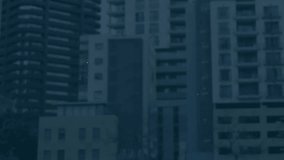 Animation of financial data processing over grid and office buildings. Global finance, business, connections, computing and data processing concept digitally generated video. - Powered by Shutterstock - Get 15% off with code: PIKWIZARD15