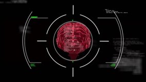 Animation of scope scanning and data processing over neurons on black background. Global science, computing and digital interface concept digitally generated video. - Powered by Shutterstock - Get 15% off with code: PIKWIZARD15