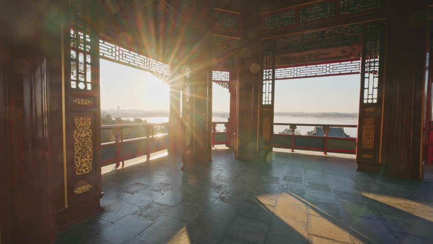 Beijing, China - 6th January 2026 - Sunrise Through the Frame, Strolling in the Picturesque Scenery of Summer Palace