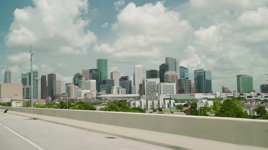 City Skyline Viewed from Highway