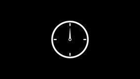 Simple white clock icon animation visualizing time lapse on black background - Powered by Shutterstock - Get 15% off with code: PIKWIZARD15